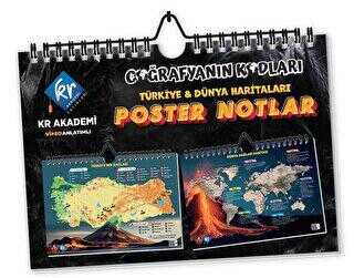 KR Akademi Yayınları Coğrafyanın Kodları Türkiye ve Dünya Duvar Haritaları Poster Notlar