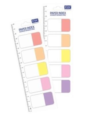Kraf 1555 İndex Kağıt 25X42Mm 5 Renk X 20 Yaprak Flag - 1