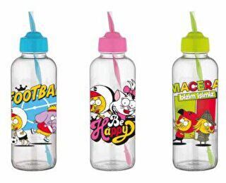 Kral Şakir Desenli Pipetli Cam Matara 450cc - 1