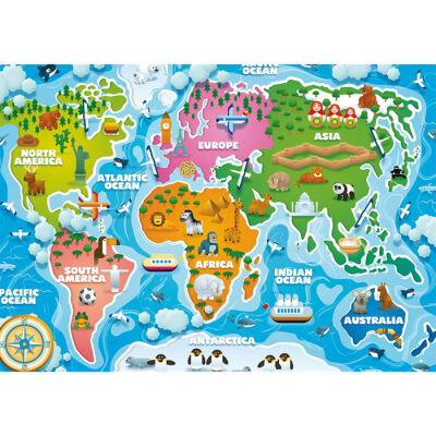 Ks Games Colorful World Map 50 Parça Jumbo Boy Puzzle - 2