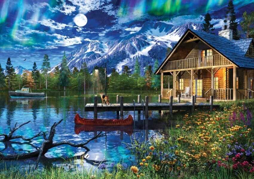 Ks Puzzle Moonlit Lake House 3000 Parça