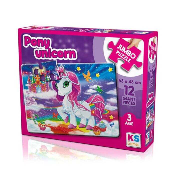 Ks Games Pony Unicorn 12 Parça Jumbo Boy Puzzle
