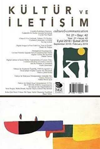 Kültür ve İletişim Sayı: 42 - İmge Kitabevi Yayınları