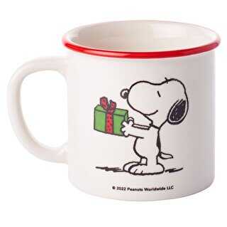 Kupa Kırmızı Kenarlı Porselen - Snoopy Hediye