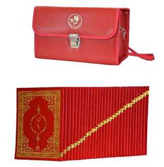 Kur`an-ı Kerim Hatim Seti Ciltli-Bordo - Fazilet Neşriyat