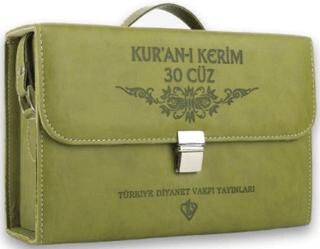 Kuranı Kerim Orta Boy 30 Cüz Yeşil Çanta Kare Kodlu - 1