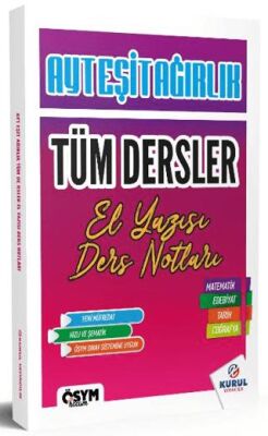 Kurul Yayıncılık 2025 AYT Eşit Ağırlık Tüm Dersler El Yazısı Ders Notları - 1