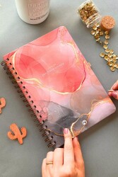 Le Color Akademik Ajanda Spiralli 24-25 Marble Mercan - Le Color