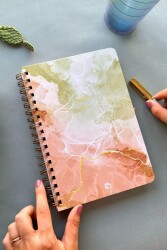 Le Color Akademik Ajanda Spiralli 24-25 Marble Yeşil - Le Color