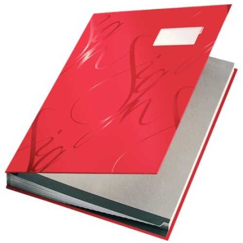 Leitz Design İmza Dosyası-18 Bölmeli Kırmızı
