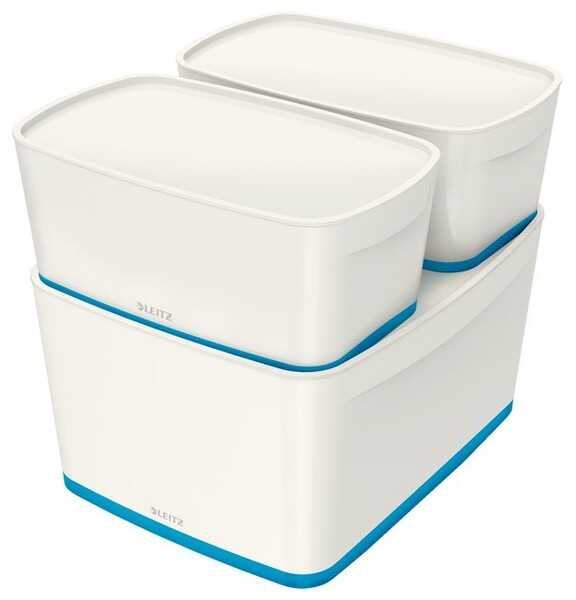 Leitz MyBox Kapaklı Geniş Saklama Kutusu Mavi-Beyaz