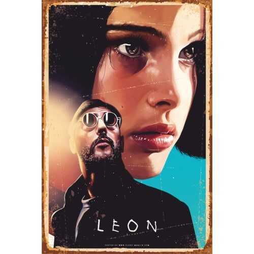 Leon Retro Vintage Ahşap Poster