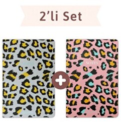 Leopar Çizgili Twins 2 Defter Takım - Elaspaper
