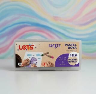Let`s Pastel Boya 18 Renk Plastik Çantalı - 1