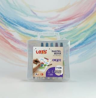 Let`s Pastel Boya 24 Renk Plastik Çantalı - 1