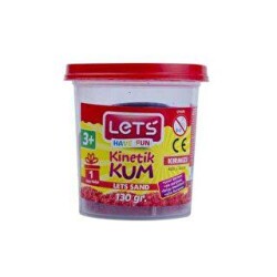 Lets Kinetik Kum 130 Gr Kırmızı Plastik Kutu L10175 - Lets