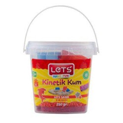 Lets Kinetik Kum 250 Gr Kırmızı Plastik Kutu L10189 - Lets
