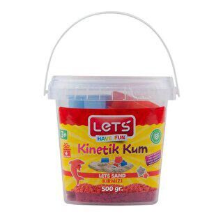 Lets Kinetik Kum 500 Gr Kırmızı Plastik Kutu L10161 - 1