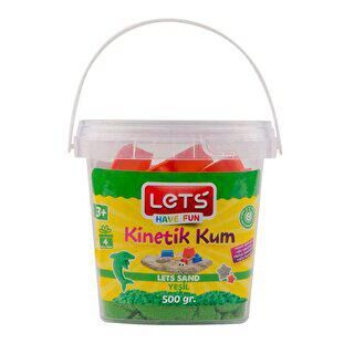 Lets Kinetik Kum 500 Gr Yeşil Plastik Kutu L10163 - 1