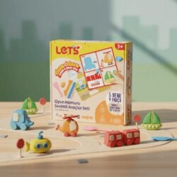 Let`s Sevimli Araçlar Oyun Hamuru Matı Seti - Lets