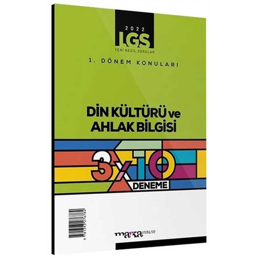 LGS 2022 Din Kültürü Ve Ahlak Bilgisi 1. Dönem Konularına Göre 3x10 Deneme Marka Yayınları