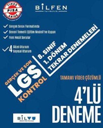 Bilfen Yayıncılık LGS 8. Sınıf 1. Dönem 4`lü Tekrar Denemeleri - Bilfen Yayıncılık