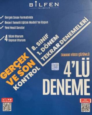 LGS 8. Sınıf 1. Dönem 4`lü Tekrar Denemeleri kapağı