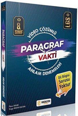 Madalyon Yayınları LGS 8. Sınıf Paragraf Vakti Anlam Denemeleri - 1