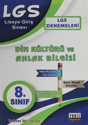 Tekiz Yayıncılık LGS Din Kültürü ve Ahlak Bilgisi Denemesi 8. Sınıf - 1