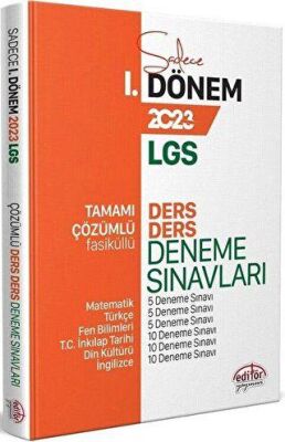 Editör Yayınevi Editör Yayınları 2023 8. Sınıf LGS 1. Dönem Fasiküllü Ders Ders Deneme Sınavları - 1