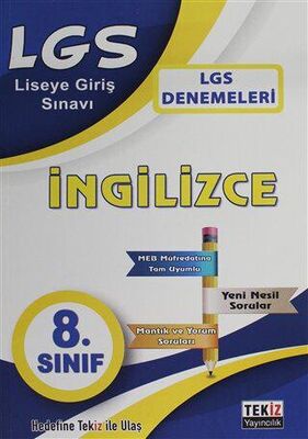 Tekiz Yayıncılık LGS İngilizce Denemesi 8. Sınıf - 1