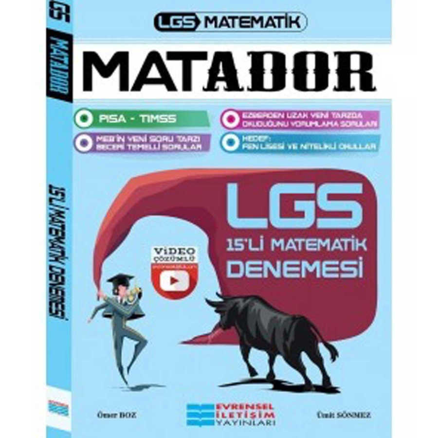 Evrensel İletişim Yayınları LGS Matador Video Çözümlü 15`li Matematik Denemesi