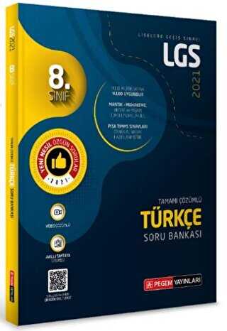 Pegem Akademi Yayıncılık 8. Sınıf LGS Türkçe Tamamı Çözümlü Soru Bankası 2021