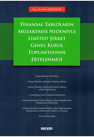 Limited Şirket Genel Kurul Toplantısının Ertelenmesi - Seçkin Yayıncılık