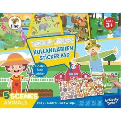Lino Tekrar Tekrar Kullanabilen Sticker Pad Hayvanlar - 1