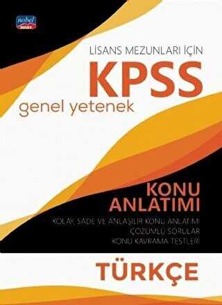 Nobel Sınav Yayınları Lisans Mezunları İçin KPSS 2020 Genel Yetenek Türkçe Konu Anlatımı
