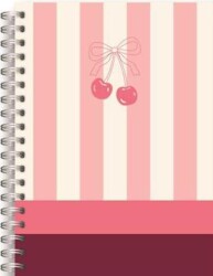 Liz 17X24 Spiralli Sert Kapak 120 Yaprak Kareli Defter Çizgili Kiraz - Lizy