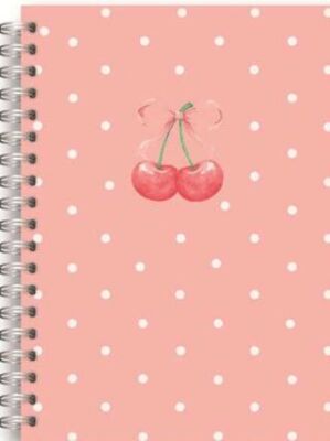 Liz 17X24 Spiralli Sert Kapak 120 Yaprak Kareli Defter Noktalı Kiraz - 1