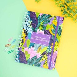 Liz Ajakdsp-3 17X24 Spiralli Akademik Ajanda Kırmızı Soyut Desenli - Lizy