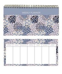 Lizy 13X27.5 80Gr 52Yp Spiralli Haftalık Planlayıcı Minimal Çiçek Desenli - Lizy
