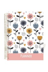 Lizy Sert Kapak Spiralli 4 Renk Baskılı Tarihsiz Ajanda Çiçek Tasarımlı - Lizy