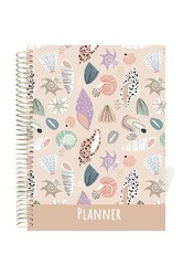 Lizy Sert Kapak Spiralli 4 Renk Baskılı Tarihsiz Ajanda Deniz Kabuğu Tasarımlı - Lizy