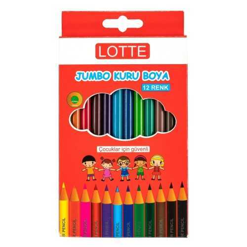 Lotte Jumbo Üçgen Kuru Boya Kalemi 12 Renk
