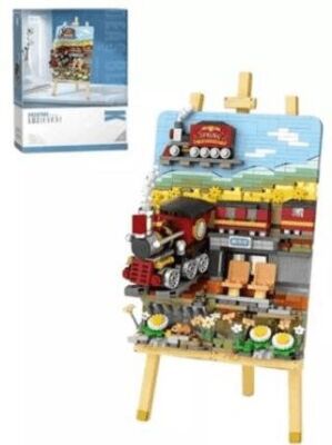Loz Tren İstasyonu Ahşap Boyama Block Oyuncak LZ-1296 - 1