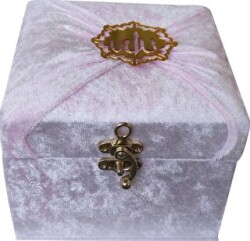 M285P - Mühürlü Cep Boy Kadife Sandıklı Mealli Kuran-ı Kerim-Pembe - Ayfa Basın Yayın