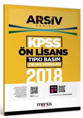 Marka Yayınları 2018 KPSS Ön Lisans Arşiv Serisi Tıpkı Basım Çıkmış Sorular - 1