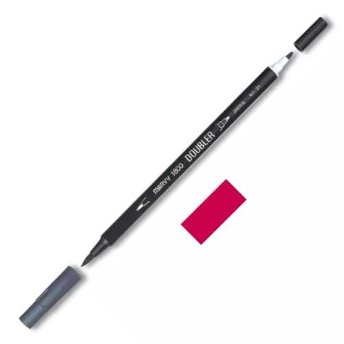 Marvy Çift Uçlu Brush Pen Fırça Kalem Göl Kızılı