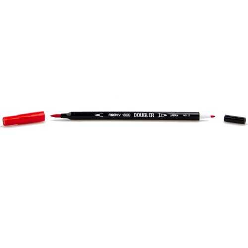 Marvy Çift Uçlu Brush Pen Fırça Kalem Kırmızı