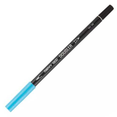 Marvy Çift Uçlu Brush Pen Fırça Kalem Manganese Mavi