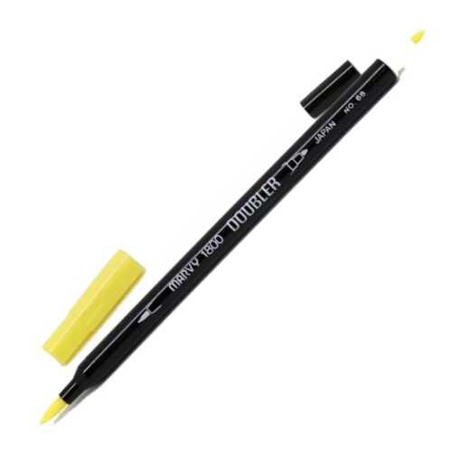 Marvy Çift Uçlu Brush Pen Fırça Kalem Narenciye Sarı